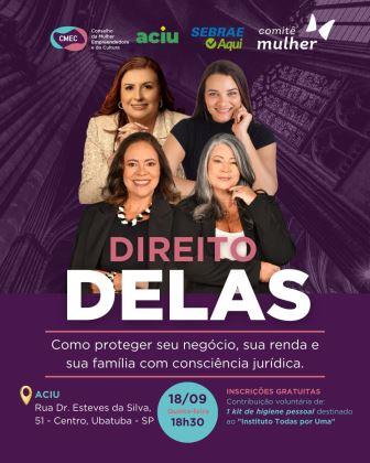 Notícia: Direito DELAS: Como proteger seu negócio, sua renda e sua família com consciência jurídica