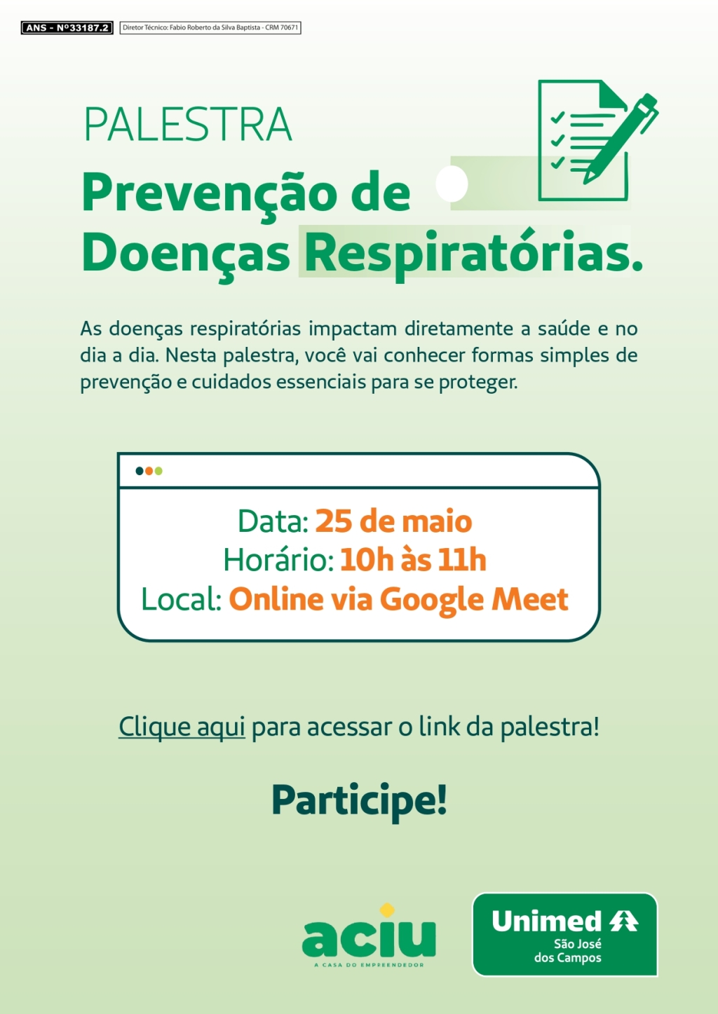 Notícia: Palestra: Prevenção de Doenças Respiratórias