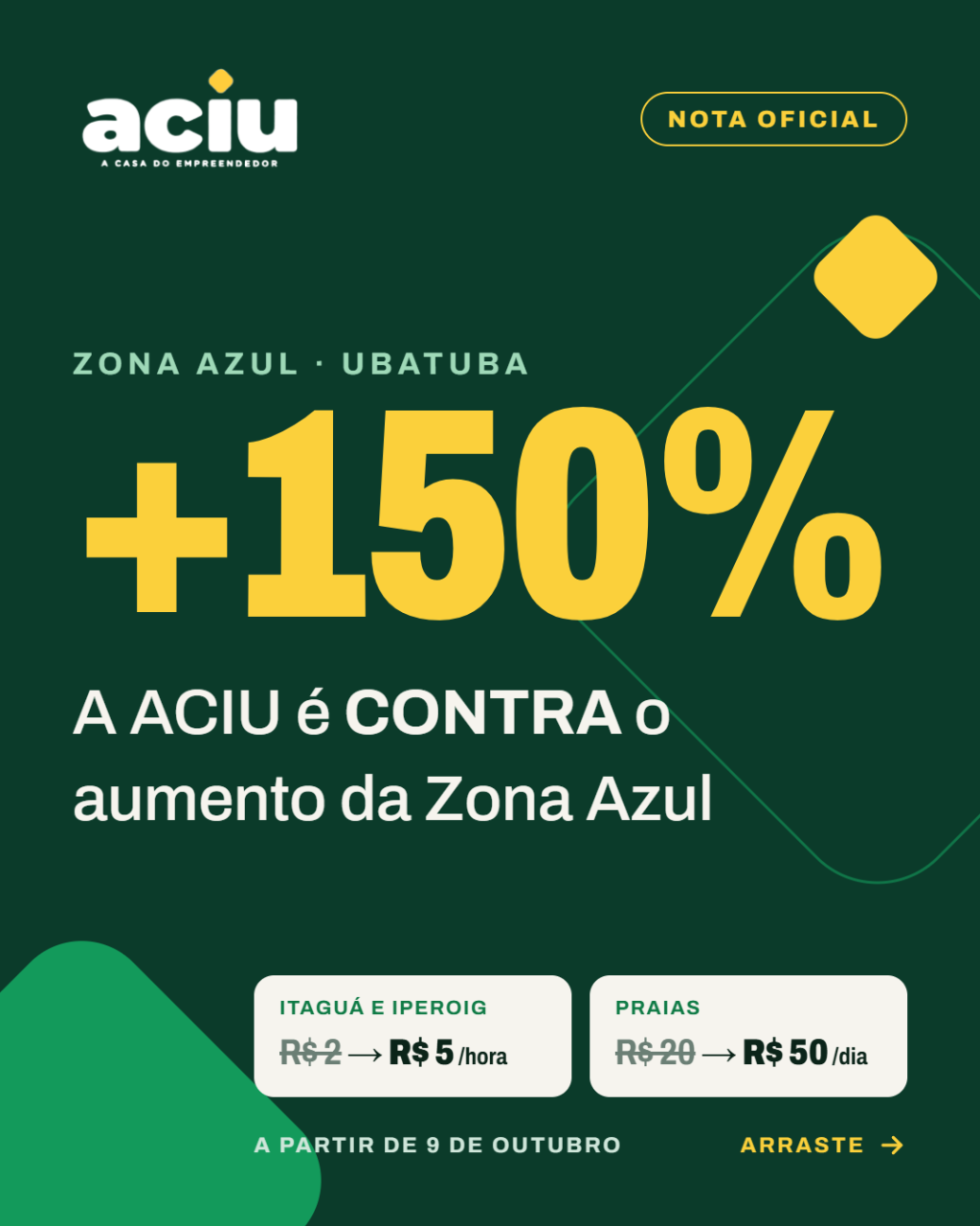 Notícia: NOTA OFICIAL – ACIU
